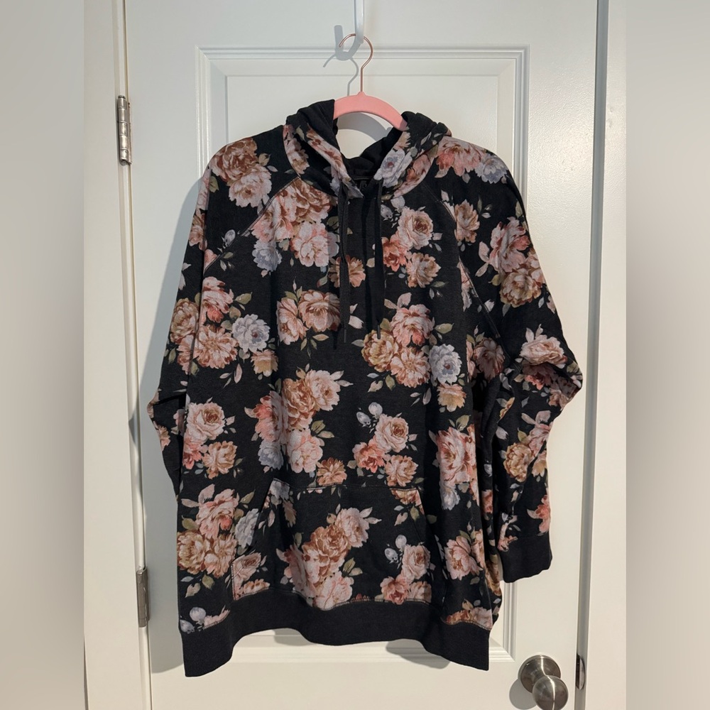 Torrid Charcoal Floral Hoodie